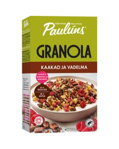 Pauluns Kaakao ja Vadelma granola 450g