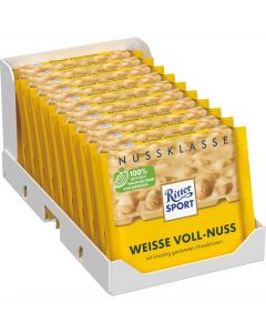 Ritter Sport Weisse Voll-Nuss suklaalevy 100g x 10kpl
