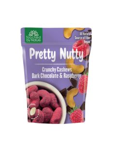 Pretty Nutty Crunchy Cashew Dark Chocolate & Rasberry Cashew pähkinät 100g