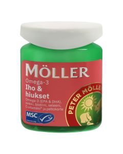 Möller Omega-3 Iho & Hiukset Omega-3-rasvahappo peltokorte 60 kaps.