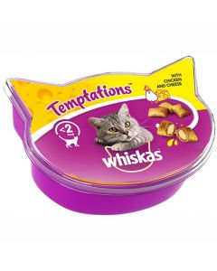 Whiskas Temptations kana ja juusto kissan herkku 60g