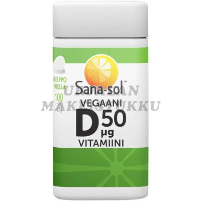 Sana-Sol D50 vegaaninen D-vitamiini 100 tabl