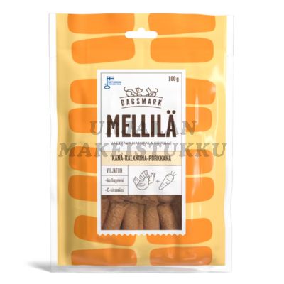 Dagsmark MELLILÄ kana-kalkkuna-porkkana herkku koirille 100g