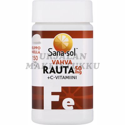 Sana-Sol Vahva Rauta 50mg + C-vitamiini 150 tabl