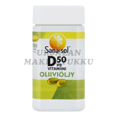 Sana-Sol D50ug vitamiini Oliiviöljy 180 kaps