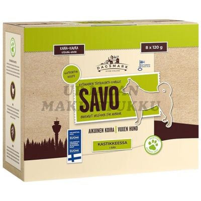 Dagsmark Savo koiran märkäruoka kana-kaura kastikkeessa 8 x 120g
