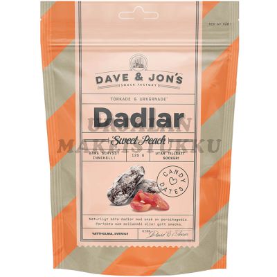 Dave & Jons Sweet Peach karkkitaatelit 125g
