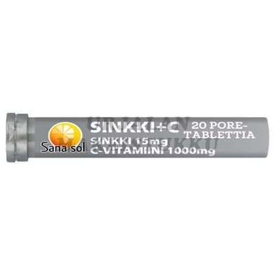 Sana-sol Sinkki+ C-vitamiini Appelsiini 20 poretabl