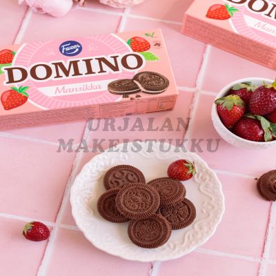 Fazer Domino Mansikka täytekeksi 350g