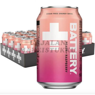 Battery Peach Raspberry No Calories energiajuoma 330ml x 24-pack