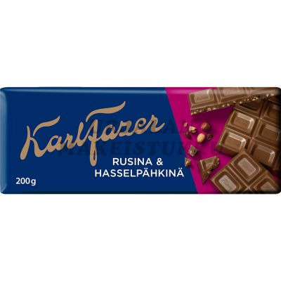 Karl Fazer Rusina-Hasselpähkinä maitosuklaalevy 200g