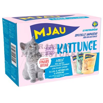 Mjau Pentukissan Ruokalajitelma Liha&Kala hyytelössä 12 x 85g