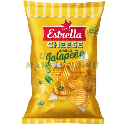 Estrella Cheese & Jalopeno perunalastu 175g