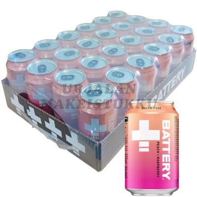 Battery Peach Raspberry No Calories energiajuoma 330ml x 24-pack