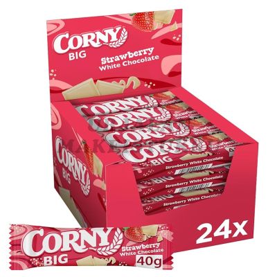 Corny BIG Mansikka Valkosuklaa välipalapatukka 40g x 24kpl
