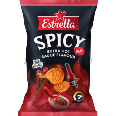 Estrella Spicy Extra Hot Sauce perunalastu 115g
