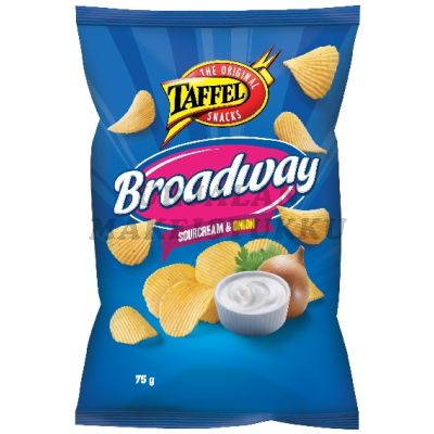 Taffel Broadway Sourcream & Onion perunalastu 75g