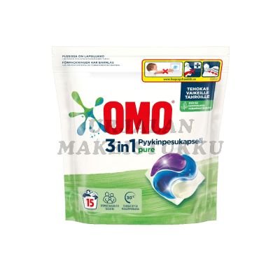 Omo 3in1 pyykinpesukapseli Pure 405g