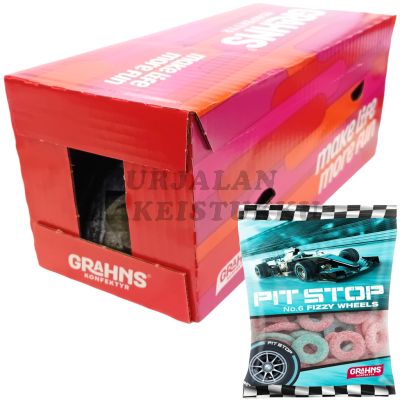 Grahns Pit Stop Fizzy Wheels renkaat 50g x 14kpl