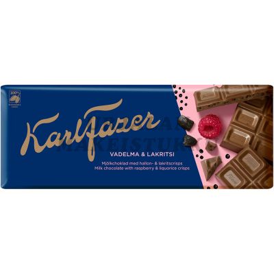 Karl Fazer Vadelma-Lakritsi maitosuklaalevy 200g