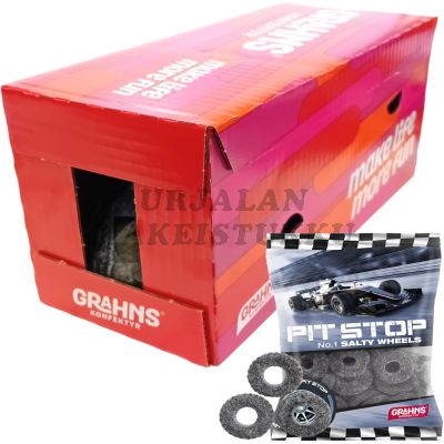 Grahns Pit Stop Salty Wheels salmiakkirenkaat 50g x 14kpl