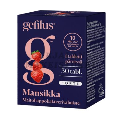 Gefilus Forte mansikka maitohappo D3-C-vitamiini purutabl 30tabl