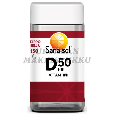 Sana-sol D50 D-vitamiini 150 tabl.