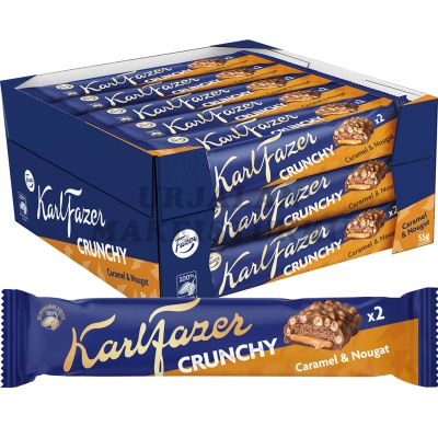 Karl Fazer Crunchy Caramel & Nougat suklaapatukka 55g x 20kpl