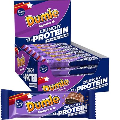 Fazer Dumle Liquorice Crunchy Protein proteiinipatukka 45g x 15kpl