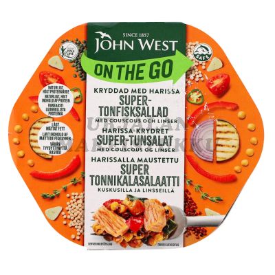 John West Harissa Super Tonnikalasalaatti kuskus ja linssit 220g