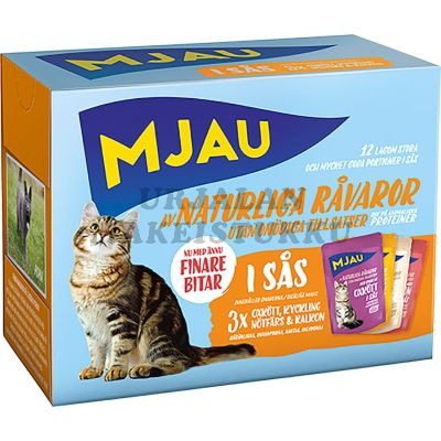 Mjau Lajitelma Liha kastikkeessa 12 x 85g