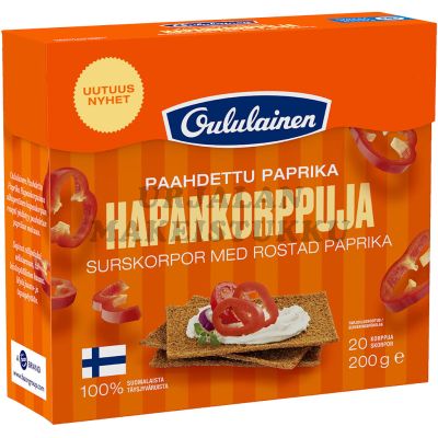 Fazer Oululainen Hapankorppu paahdettu paprika 200g