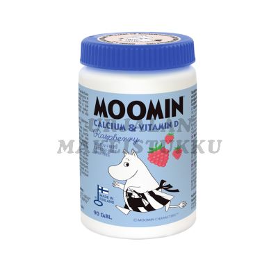 Moomin Kalsium & D-vitamiini vadelma purutabletti 90tabl