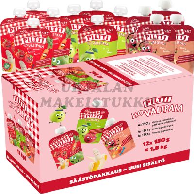 Piltti Iso välipala säästöpakkaus (1,5v) 150g x 12kpl