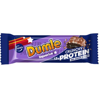 Fazer Dumle Liquorice Crunchy Protein proteiinipatukka 45g
