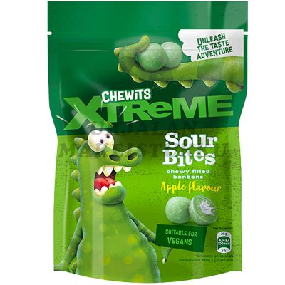 Cloetta Chewits Xtreme Apple Sour Bites 115g