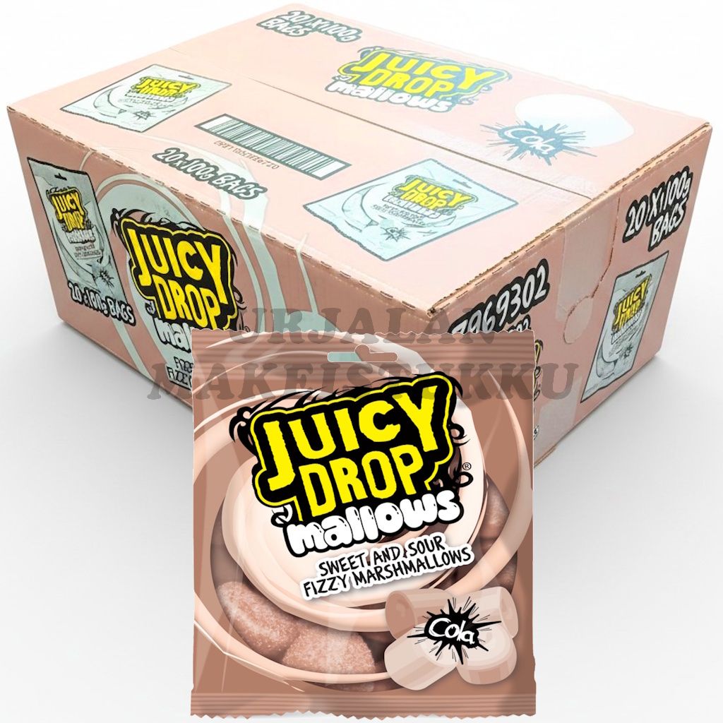 Bazooka Juicy Drop Cola vaahtokarkki 100g x 20kpl