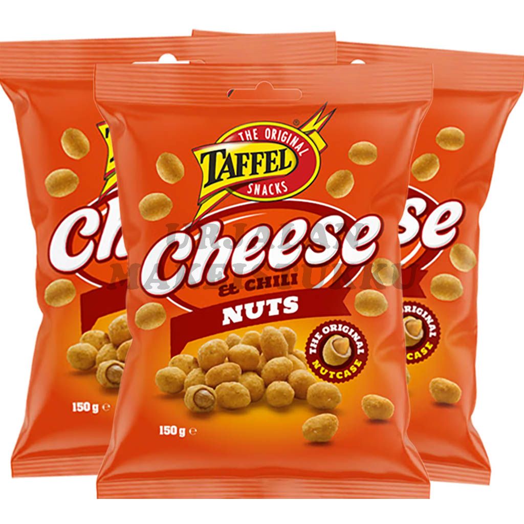 Taffel Cheese & Chili Nuts pähkinät 150g x 3kpl