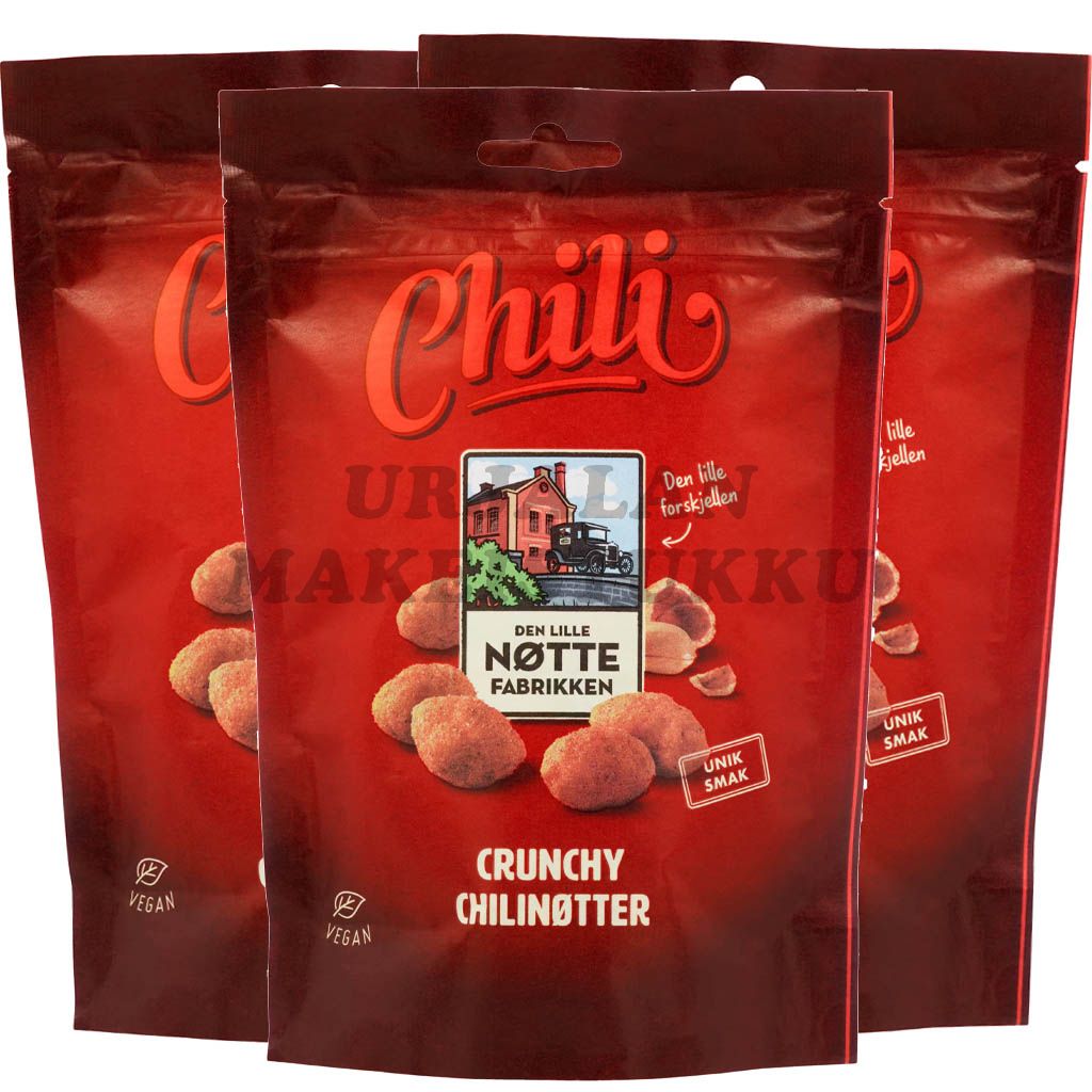 Den Lille Nöttefabriken Chili maapähkinät 160g x 3kpl