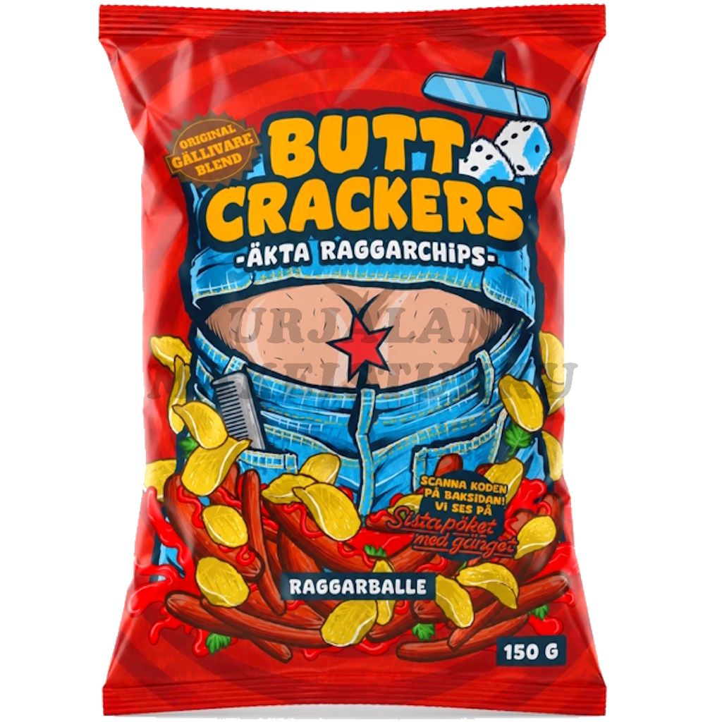 Butt Crackers Chips Grillimakkara & Ketsuppi perunalastu 150g