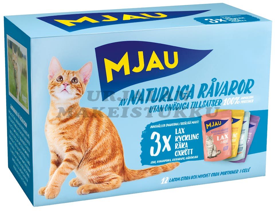 Mjau Lajitelma Liha&Kala hyytelössä 12 x 85g