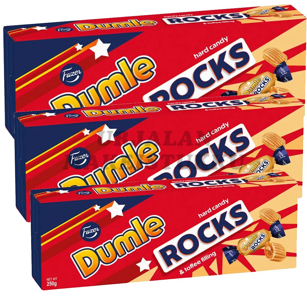 Fazer Dumle Rocks toffeekaramelli 250g x 3kpl