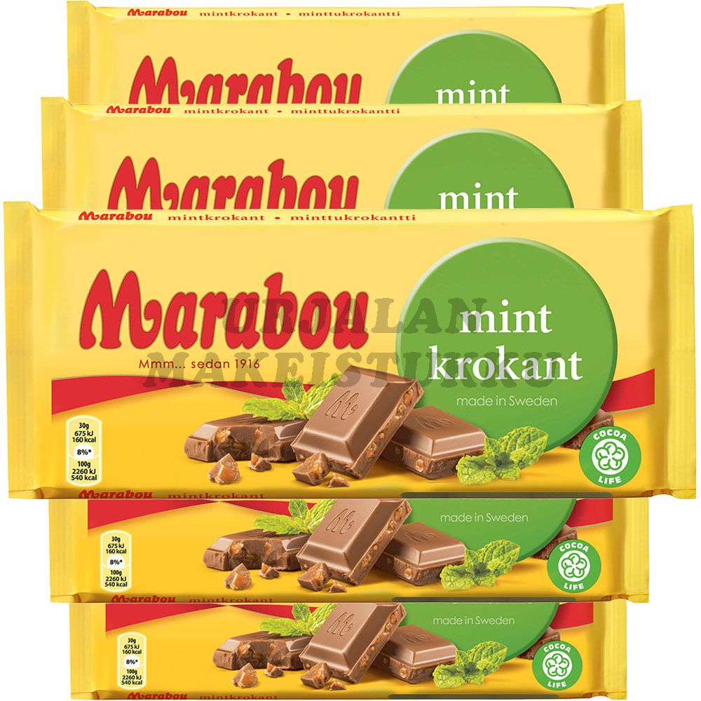 Marabou Mintkrokant suklaalevy 200g x 5kpl