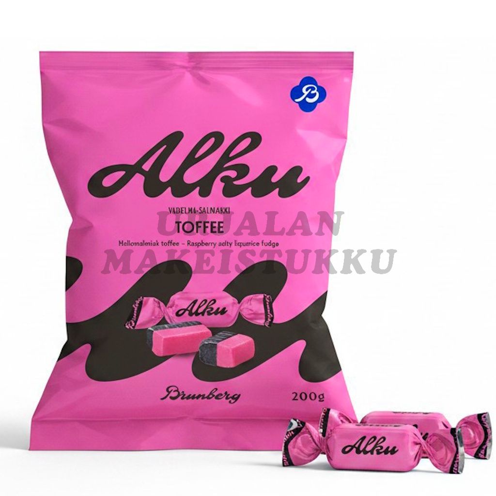 Brunberg Alku Vadelma-Salmiakki toffee 200g
