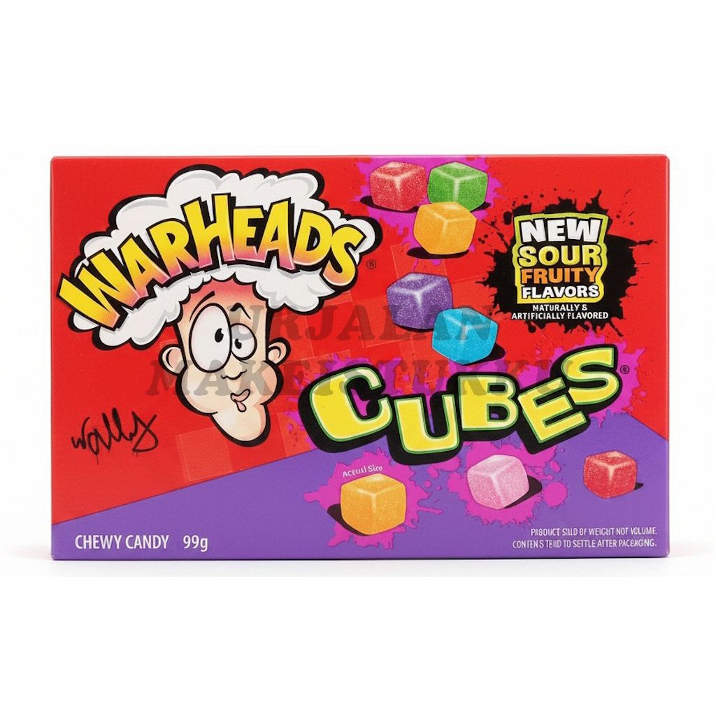 Warheads Sour Chewy Cubes makeisrasia 99g
