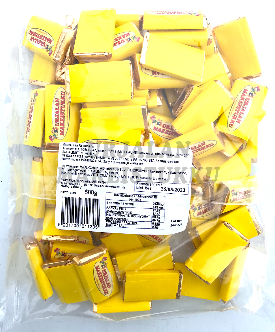Urjalan Makeistukku maitosuklaapalat 500g