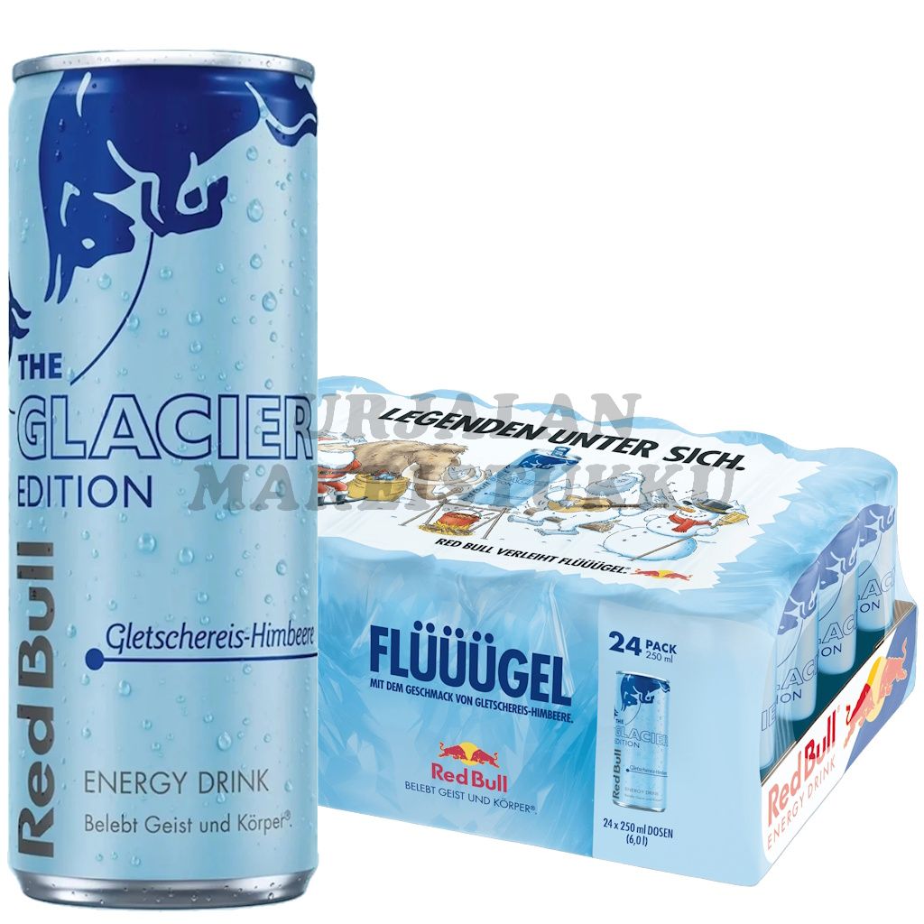 Red Bull Glacier Edition Raspberry energiajuoma 250ml x 24kpl