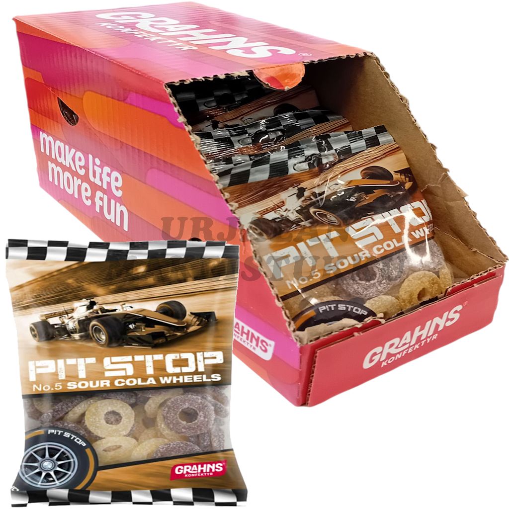 Grahns Pit Stop Sour Cola Wheels renkaat 50g x 14kpl