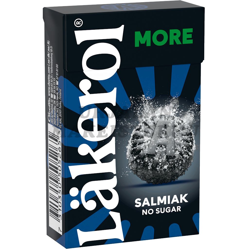 Läkerol More Salmiak sokeriton pastilli 30g