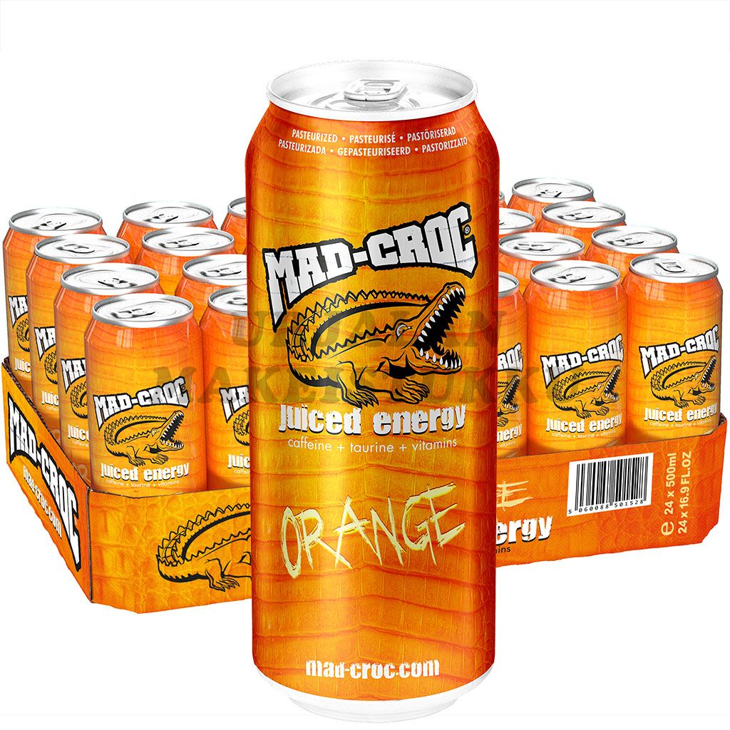 Mad Croc Juiced Energy Orange energiajuoma 500ml x 24-pack